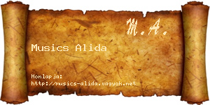 Musics Alida névjegykártya